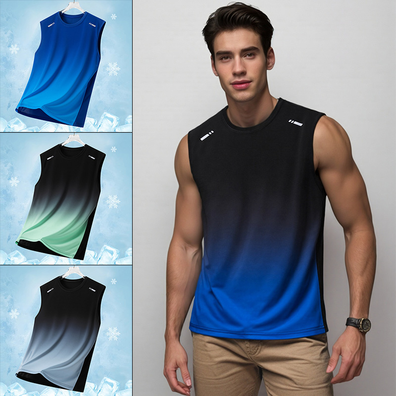 Running Gear - Camiseta Esportiva Masculina Gradiente Leve Sem